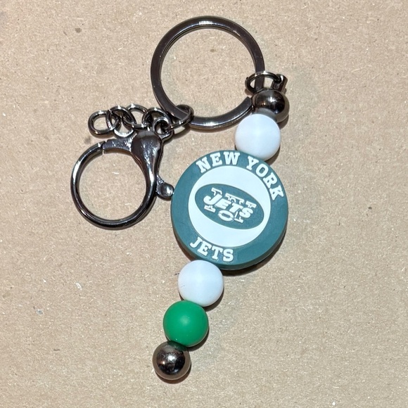 Silicone Bead Keychain - New York Jets - Picture 1 of 2
